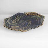 A green oribe platter made by Kato Yasukage sold at auction by Maak