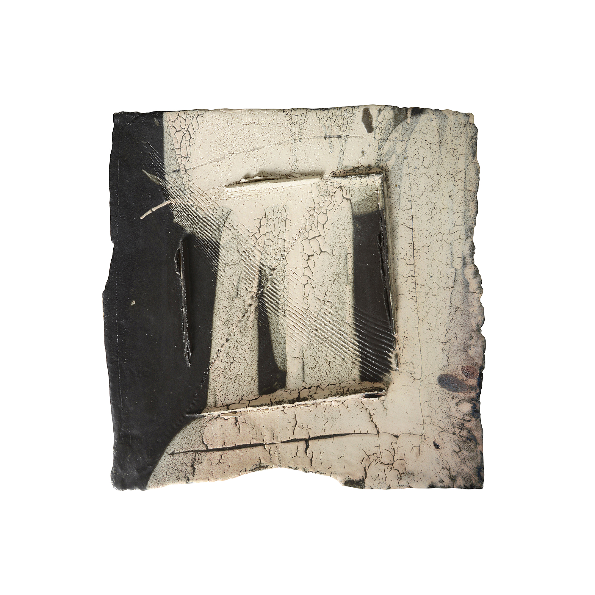 A black and pink stoneware plate made by Claude Champy in circa 1996 sold at auction by Maak