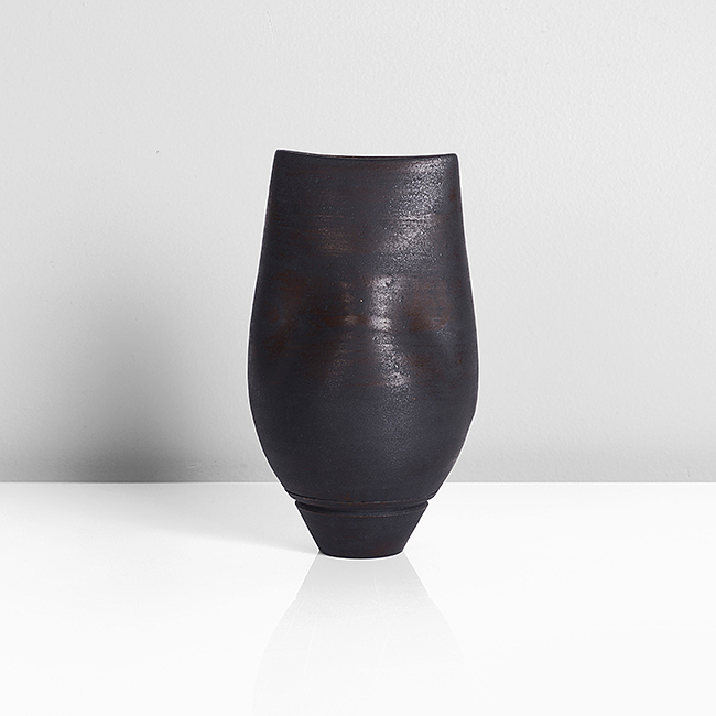 A manganese stoneware vase made by Nicholas Homoky in circa 1978 sold at auction by Maak Contemporary Ceramics