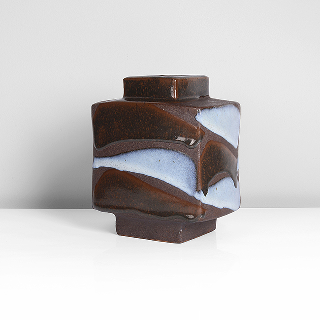 An iron stoneware press moulded vase made by Kimura Ichiro sold at auction by Maak 